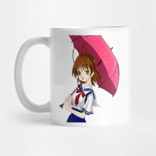 Nagisa from Clannad walking in the rain Mug